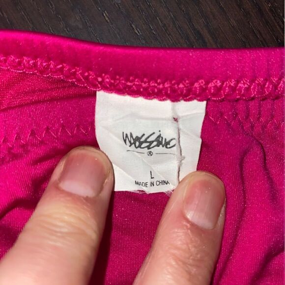 Mossimo Womens 2-Piece Bandeau Bra Tie Bikini Bottom Swimwear Pink Medium/Large - Picture 4 of 7